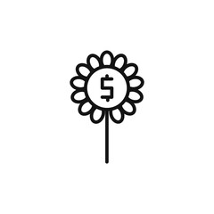 Business Investments growth Icon outline collection in black and on white background