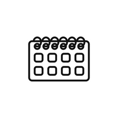 calendar icon  outline collection in black and on white background