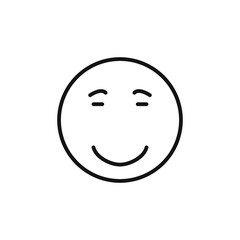 Calm Emoji icon outline collection in black and on white background