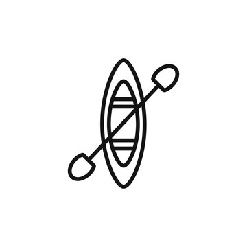 recommend clip art: canoe icon outline collection in black and on white background
