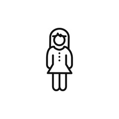 Obraz premium Female icon outline collection in black and on white background