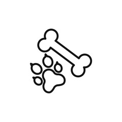 Dog bone icon  outline collection in black and on white background