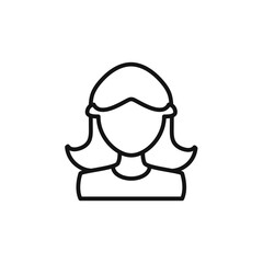 Female Avatar icon outline collection in black and on white background