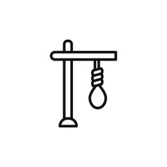 gallows icon outline collection in black and on white background