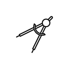 geometric compass icon outline collection in black and on white background