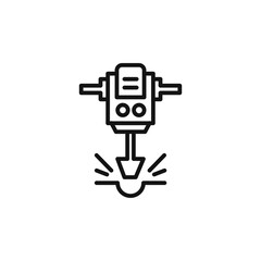 jack hammer icon outline collection in black and on white background