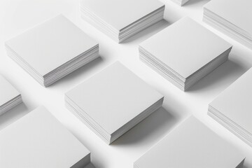 A collection of white business cards on a clean surface