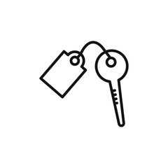 Key Chain Icon outline collection in black and on white background