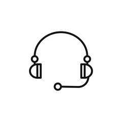 Helpdesk Headphone icon outline collection in black and on white background