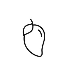 Mango icon outline collection in black and on white background