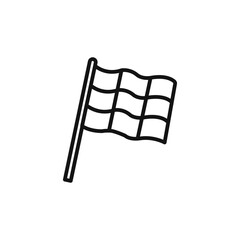 Racing flag icon outline collection in black and on white background