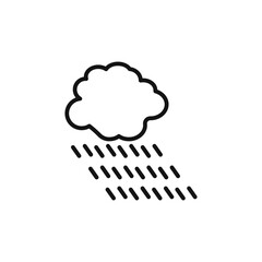 Rain icon outline collection in black and on white background