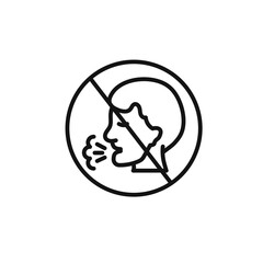 No Cough icon outline collection in black and on white background