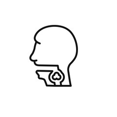 Swallowing reflex icon outline collection in black and on white background