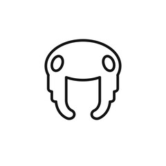 Taekwondo helmet icon outline collection in black and on white background