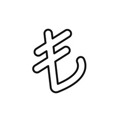 Obraz premium Turkish lira icon outline collection in black and on white background