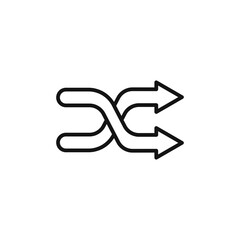 Shuffle icon outline collection in black and on white background