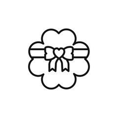 Valentine's day gift icon outline collection in black and on white background