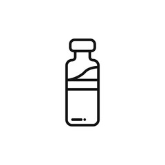 vial medical icon outline collection in black and on white background