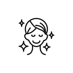 Skin care icon outline collection in black and on white background