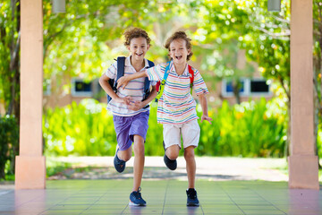 Child happy to be back to school.