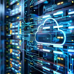 Obraz premium Hand holding a USB flash drive. Cloud computing and backup storage technology concept. Generative AI