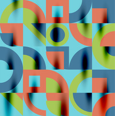 Neo memphis geometric pattern with circles, squares. Pop art abstract background for covers, banners, flyers and posters and other templates