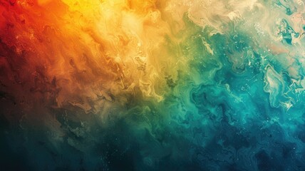Fototapeta premium Abstract colorful background with watercolor-like texture blending red, orange, blue, and green hues