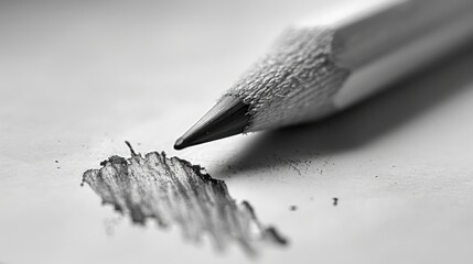 Writing on white paper with a pencil