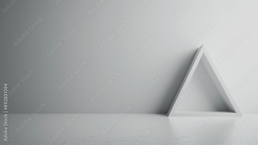 Poster a sparse design with a small black triangle in the upper right corner, leaving the rest of the canva