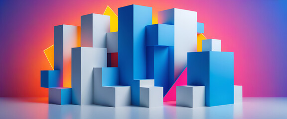 Fototapeta premium illustrazione con elementi geometrici astratti a tema surreale