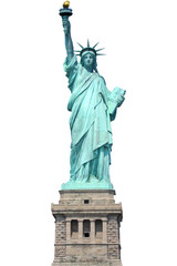 the Statue of Liberty of the United States of America, isolated, simplified