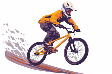 Obraz premium A BMX Freestyle Athlete in Mid-Air, A Burst of Color and Motion