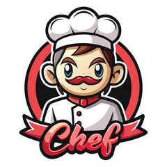 Cartoon Chef Mascot Logo Design.