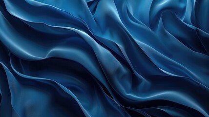 Fototapeta premium Abstract blue satin waves form luxurious, smooth texture with silky sheen