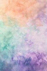 Obraz premium Abstract watercolor background in multiple colors with a gradient of orange, green and purple, perfect for a design element