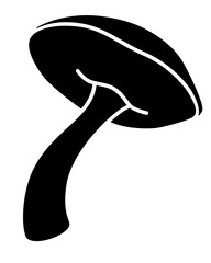 Mushrooms forest edible - vector silhouette picture for logo or pictogram. Boletus edulis - edible mushrooms for sign or icon	