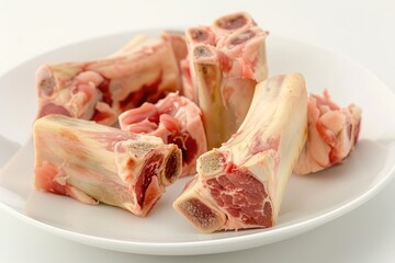 Soup Bones. Raw Beef Bones for Making Flavorful Broth and Nutritious Soup
