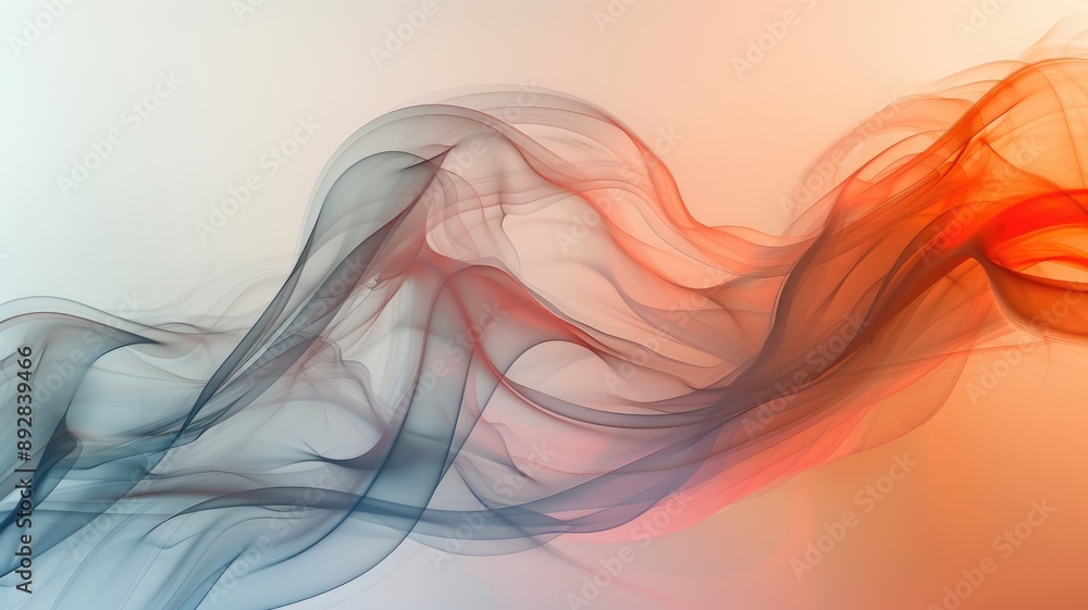 Poster abstract colorful smoke swirls with smooth gradient background
