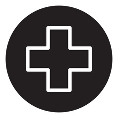 Obraz premium Medical cross black icon.