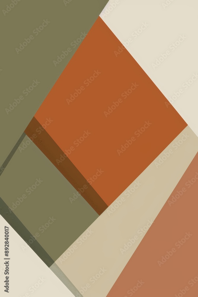 Poster modern and stylish abstract background with overlapping geometric shapes in warm earthy tones, perfe