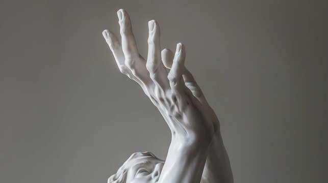 A marble statue woman hand reaching up, Generative AI illustrations. 