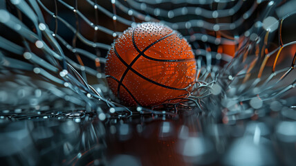The Wet Embrace of the Net: A Basketball's Triumphant Moment