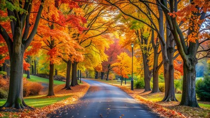 autumn road in the park