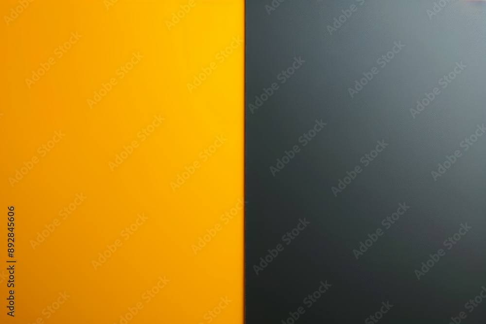 Poster bold color combination of yellow and gray creating two distinct vertical areas, suitable for backgro
