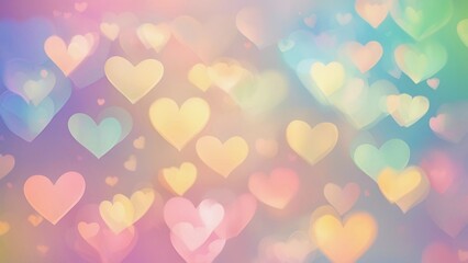 pastel heart bokeh background