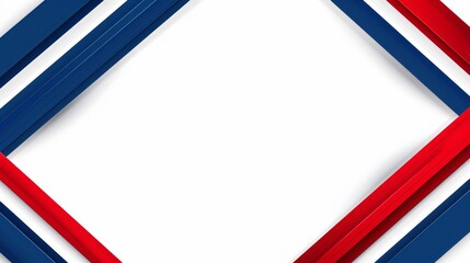 Minimalist abstract red and blue illustration on white background with copy space, banner design