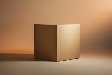 A small brown box sits on a table surface, waiting to be opened or used