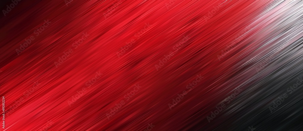 Poster Red and gray lines are blending together, creating a gradient from bright red to dark gray, forming an abstract background