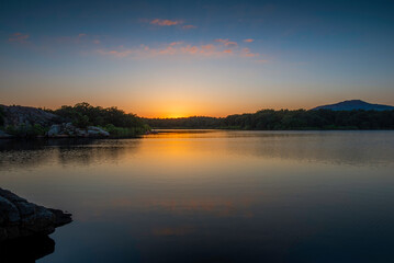 sunset over the lake